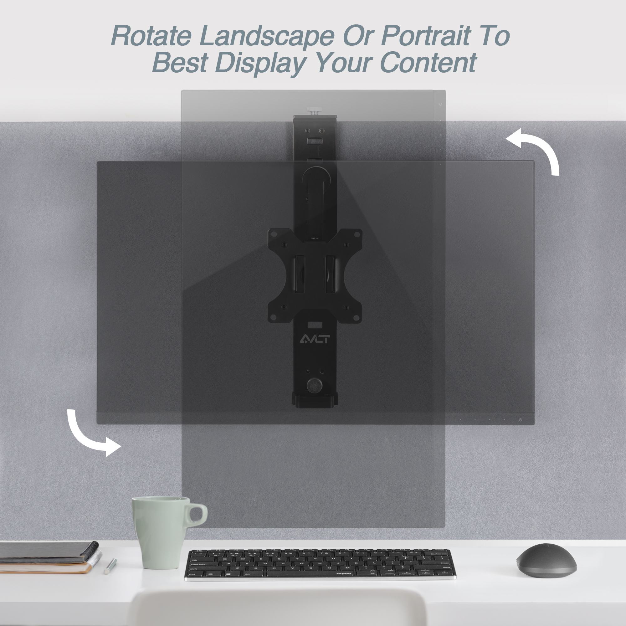 AVLT Office Cubicle VESA Monitor Mount Hanger for 17 to 32 Inch Screen